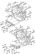 mounting parts for engine and
transmission<br/>6-speed manual transmission<br/>for four-wheel drive