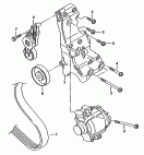 connecting and mounting parts
for alternator<br/>poly-v-belt