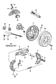 drum brake<br/>back plate<br/>wheel brake cylinder<br/>brake shoe with lining<br/>brake cable