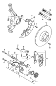 floating caliper brake<br/>brake caliper housing<br/>brake disc (vented)<br/>brake disc (vented)