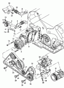 connecting and mounting parts
for alternator<br/>poly-v-belt<br/>idler pulley