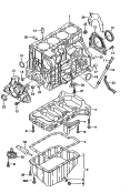 cylinder block with pistons<br/>oil sump