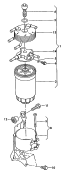 fuel filter<br/>for vehicles with coolant
fuel cooling system<br/>F             >> 3U-39018 401<br>