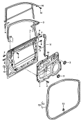 mounting for door components<br/>window frame