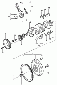 crankshaft<br/>flywheel<br/>piston rod