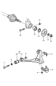 bras de suspension<br/>rotule de guidage<br/>moyeu de roue