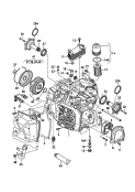 Mechatronik mit Software<br/>Kupplung<br/>Oelpumpe<br/>Oelkuehler<br/>Flanschwelle<br/>6-Gang-Doppelkupplungsgetriebe