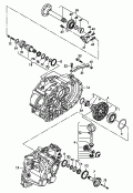 differential<br/>flanged shaft<br/>transmission carrier<br/>6-speed manual transmission
