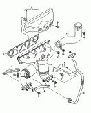 exhaust manifolds<br/>exhaust manifold with turbo-
charger<br/>see illustration: