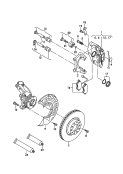 floating caliper brake<br/>brake caliper housing<br/>calliper carrier<br/>brake disc (vented)