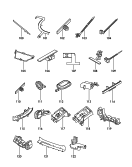 <br> junction pieces, clips,
<br> holders, grommets,
<br> cable ties
<br>           see image:<br/>area:<br/>wiring harness for interior<br/>roof wiring harness
