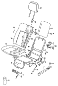 folding seat with backrest
and headrest