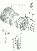 cerchio in alluminio<br/>copriruota<br/>pneumatici cinturati<br/>p. sistema cerchi e pneumatici
(pax) con funzion. in emergenz