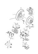 floating caliper brake<br/>brake caliper housing<br/>brake carrier with
pad retaining pin<br/>brake disc
