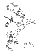 mecanisme de direction<br/>barre de direction<br/>pompe hydraulique<br/>reservoir d
