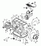 cylinder block with pistons,
crankshaft and bearings<br/>oil sump