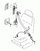 3-punts veiligheidsgordel<br/>voor wagens met afzonderlijke
stoelen