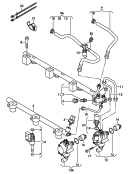fuel rail<br/>fuel pump<br/>injection valve