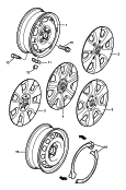steel rim<br/>wheel trims<br/>balancer weight<br/>wheel bolt
