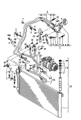 circuito criogeno<br/>condensatore climatizzatore<br/>serbatoio liquido con parti
per il fissaggio