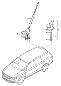 roof antenna<br/>aerial filter<br/>roof aerial dummy<br/>for vehicles with radio
preparation