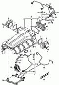 intake manifold - upper part<br/>vacuum system