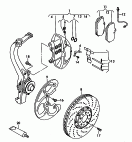 fixed-calliper brake<br/>brake caliper housing<br/>ceramic brake disc
(vented)