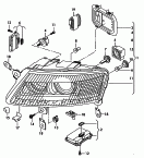 head light with gas discharge
lamp<br/>(left-hand traffic only)<br/>F             >> 4F-8-905 000