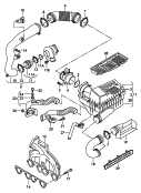 intake connection<br/>air filter with connecting
parts