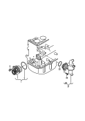coolant pump<br/>coolant regulator housing
with thermostat
