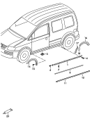 side member trim<br/>cover for door<br/>wheel cover