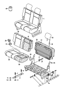 bench seat with backrest and
headrest<br/>for passenger compartement