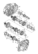 gears and shafts<br/>output shaft<br/>6-speed manual transmission<br/>for four-wheel drive