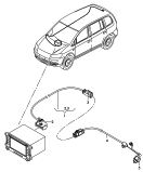 アダプターハーネス<br/>バックカメラ
付き車両用<br/>ワークショップマニュアル参照;
エレクトリカルシステム