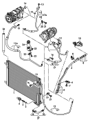 a/c condenser<br/>refrigerant circuit<br/>engine bay