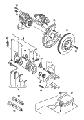 floating caliper brake<br/>brake caliper housing<br/>brake carrier with
pad retaining pin<br/>ceramic brake disc
(vented)