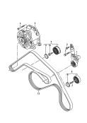 connecting and mounting parts
for alternator<br/>idler pulley<br/>poly-v-belt