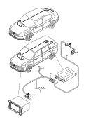 adapter cable loom<br/>for vehicles with
reversing camera system<br/>for vehicles with
tv receiver (tuner)<br/>D             >> - 06.11.2011<br/>observe workshop manual
electrical system