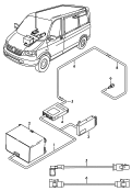 connecting leads<br/>control unit for
reversing camera system<br/>radio navigation unit
