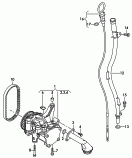 oil pump with integrated
vacuum pump<br/>oil dipstick