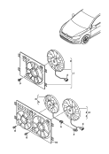 radiator fan<br/>for vehicles with no air
conditioning system