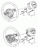 airbag unit for steering wheel<br/><br><br><br><br><br> caution hazardous <br><br><br><br><br><br><br/>see workshop manual