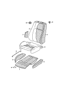 seat padding<br/>padding for backrest<br/>seat and backrest cover<br/>for seat:<br/>for seat: