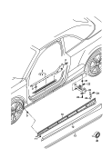 sill trim strip<br/>securing strip<br/>side member trim<br/>wheel spoiler