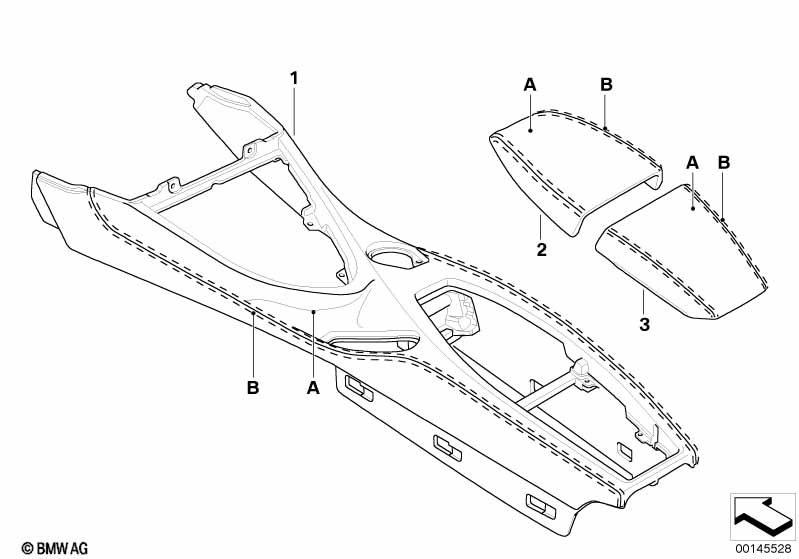 BMW 6' E63 Indiv. centre console/centre arm rest parts 2003 - 2006 ...