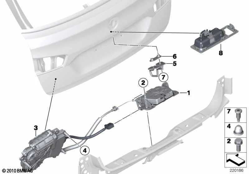 Buy BMW 5' F11 Tailgate locking system parts online 2010 - 2012 ...