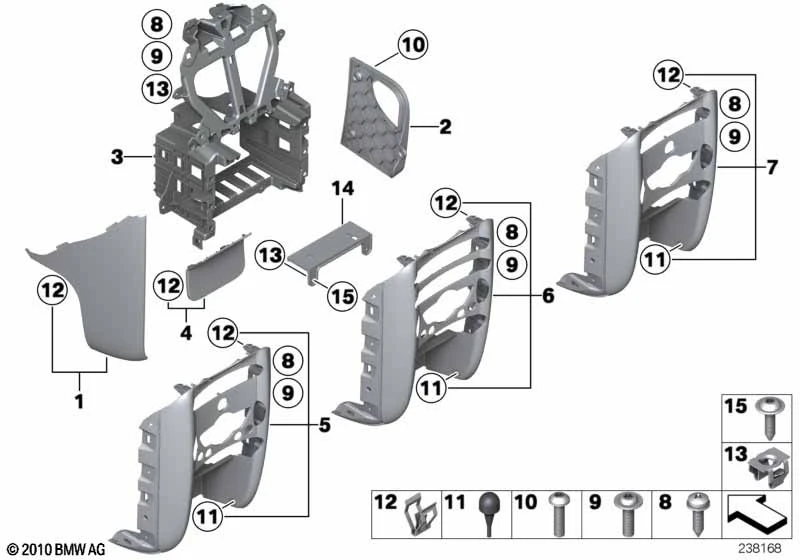 MINI Cooper R56 Mounting parts, instrument panel, bottom Diagram & OEM ...