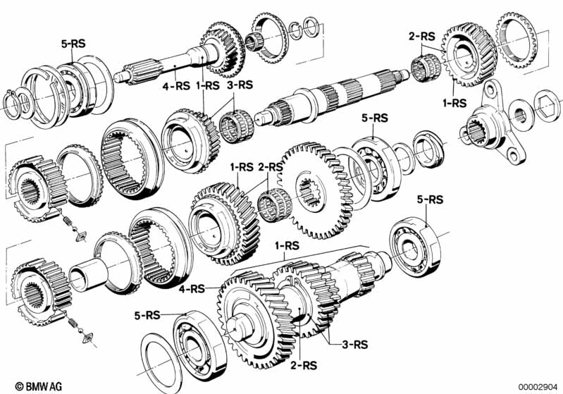 Getrag 262 BMW 7' E23 Getrag 262 gear wheel set-repair kit Diagram & OEM Parts ...