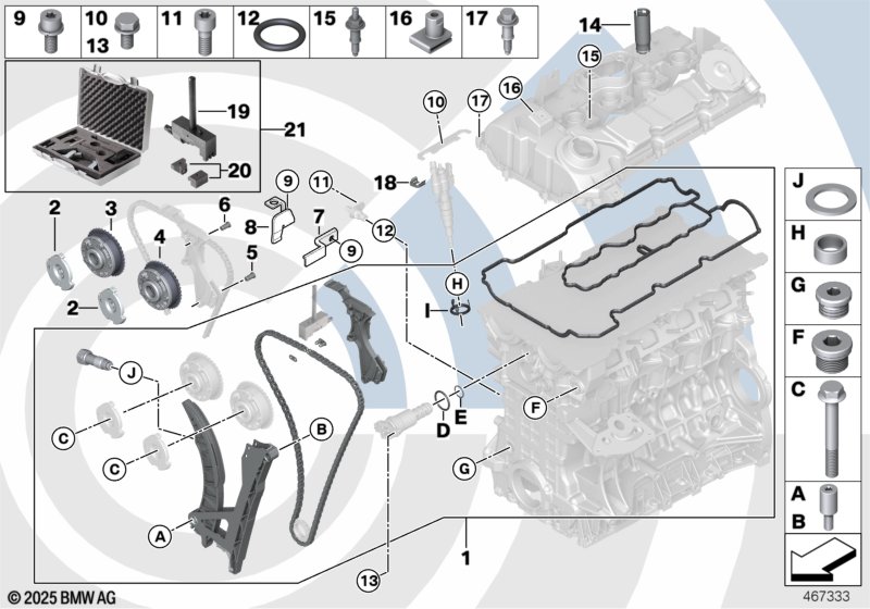 Steuerkette  Kopf  Für BMW Mit M50 M52 M54 / E36 E46 E34 E39 E60 E38 E65 E83 E53