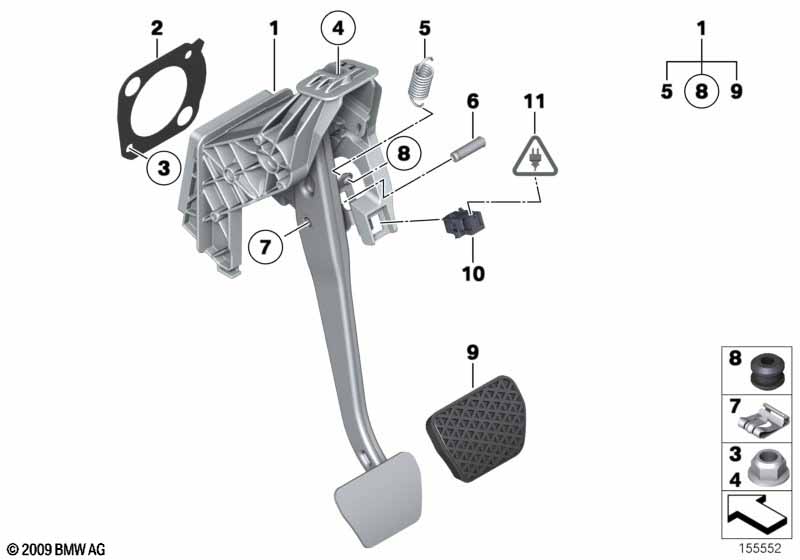 Pedal assembly, automatic transmission pro BMW 5' F10 528i